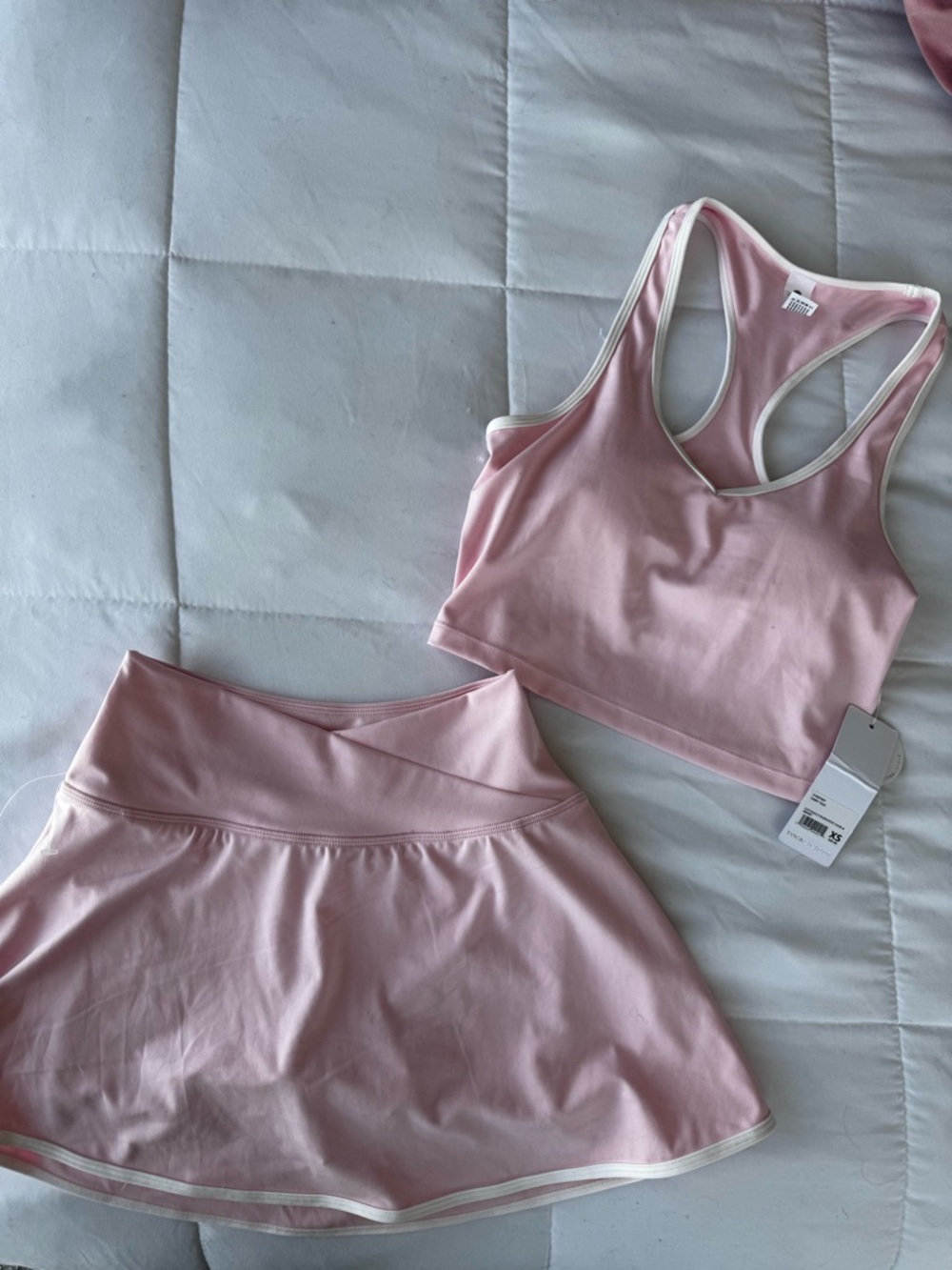 Light Pink Crop Top & Skort Set 🎾
